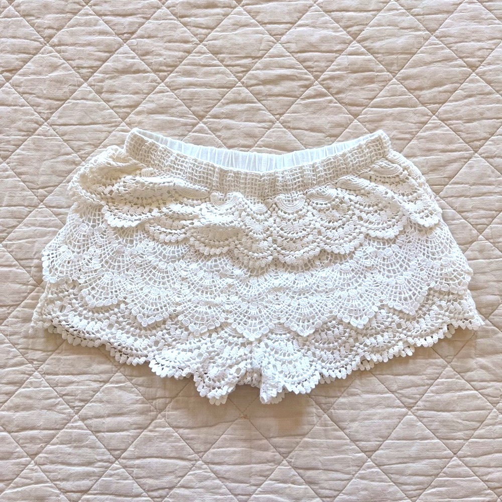 White Lace Shorts